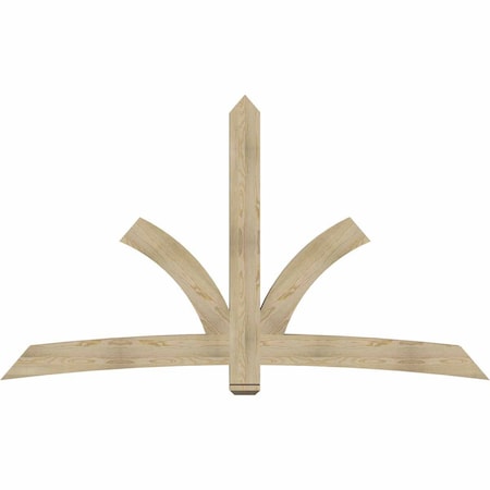 Ekena Millwork Davenport Rough Sawn Timber Gable Bracket, Douglas Fir, 96"W x 56"H x 4"D x 6"F, 14/12 Pitch GBW096X56X0406DAV00RDF